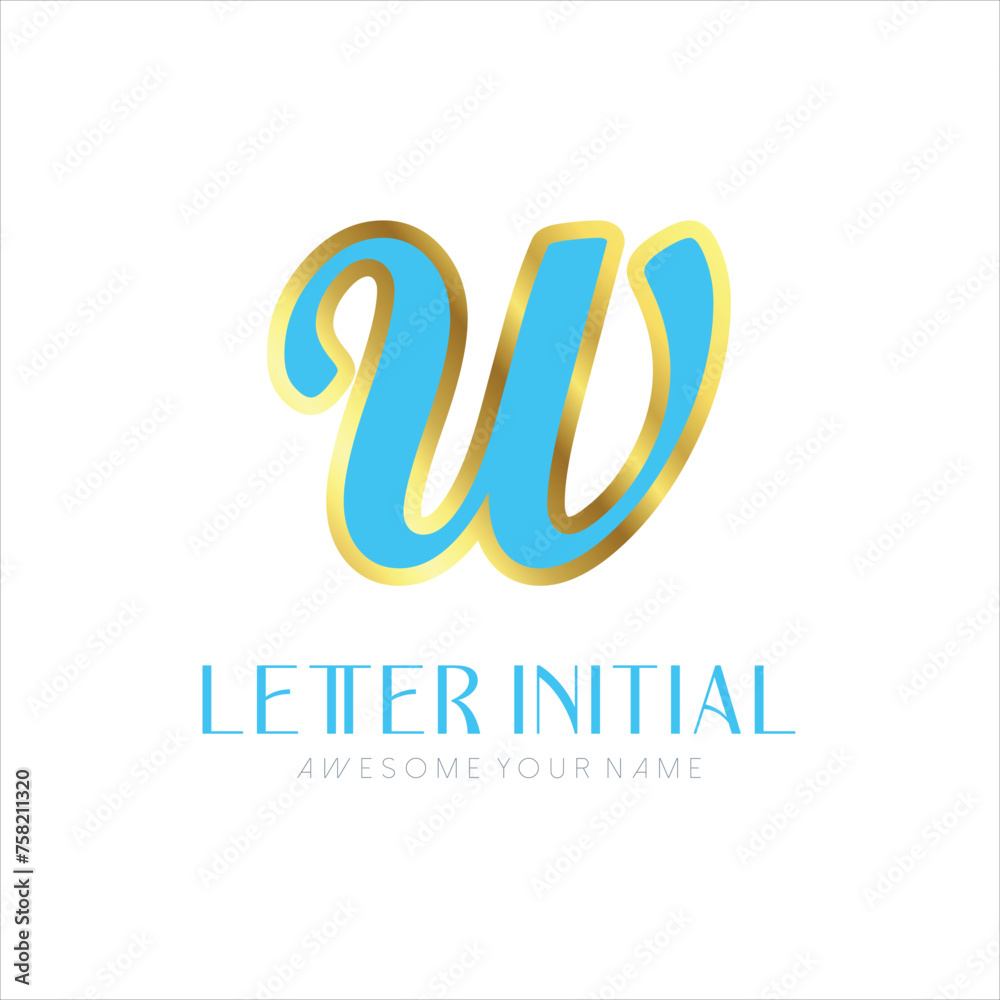 minimalist letter W initials logo design for personal brand or company