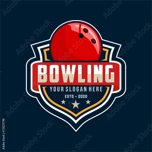 professional bowling club badge logo design