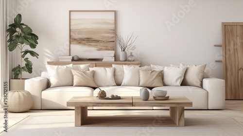 Modern house interior details. Simple cozy beige.