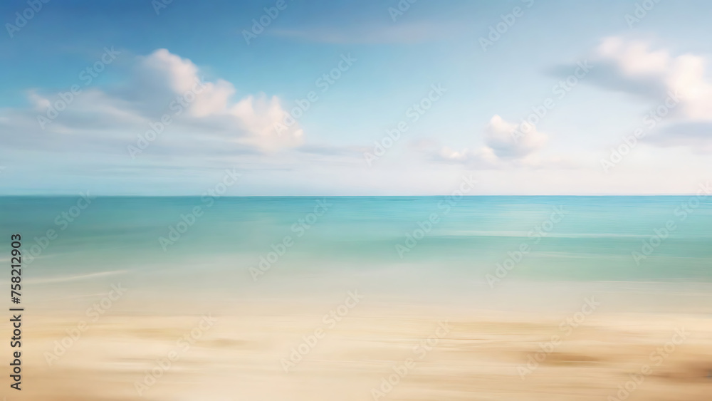 blurred sea beach background, background for product presentation, sunlight, wave, sand, sky Generative AI blurred sea beach background, background for product presentation, sunlight, wave, sand, sky Generative AI