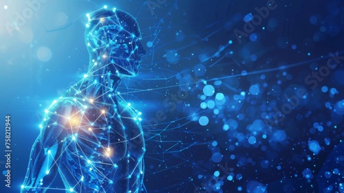 An innovative infographic showcasing the latest breakthroughs in human body scan healthcare. Doctor online concept