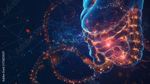 An innovative infographic showcasing the latest breakthroughs in human stomach healthcare. Doctor online concept