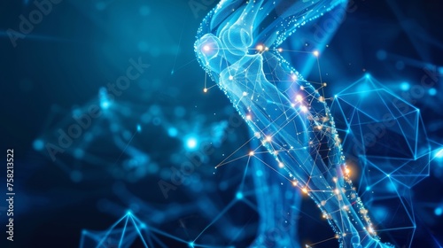 An innovative infographic showcasing the latest breakthroughs in human knee-joint healthcare. Doctor online concept