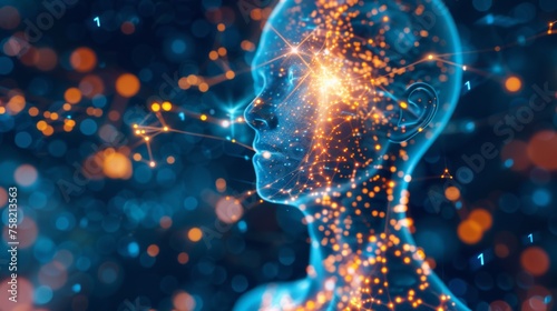 An innovative infographic showcasing the latest breakthroughs in human head scan healthcare. Doctor online concept