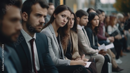 A diverse group of people sitting closely together. Ideal for illustrating teamwork and collaboration