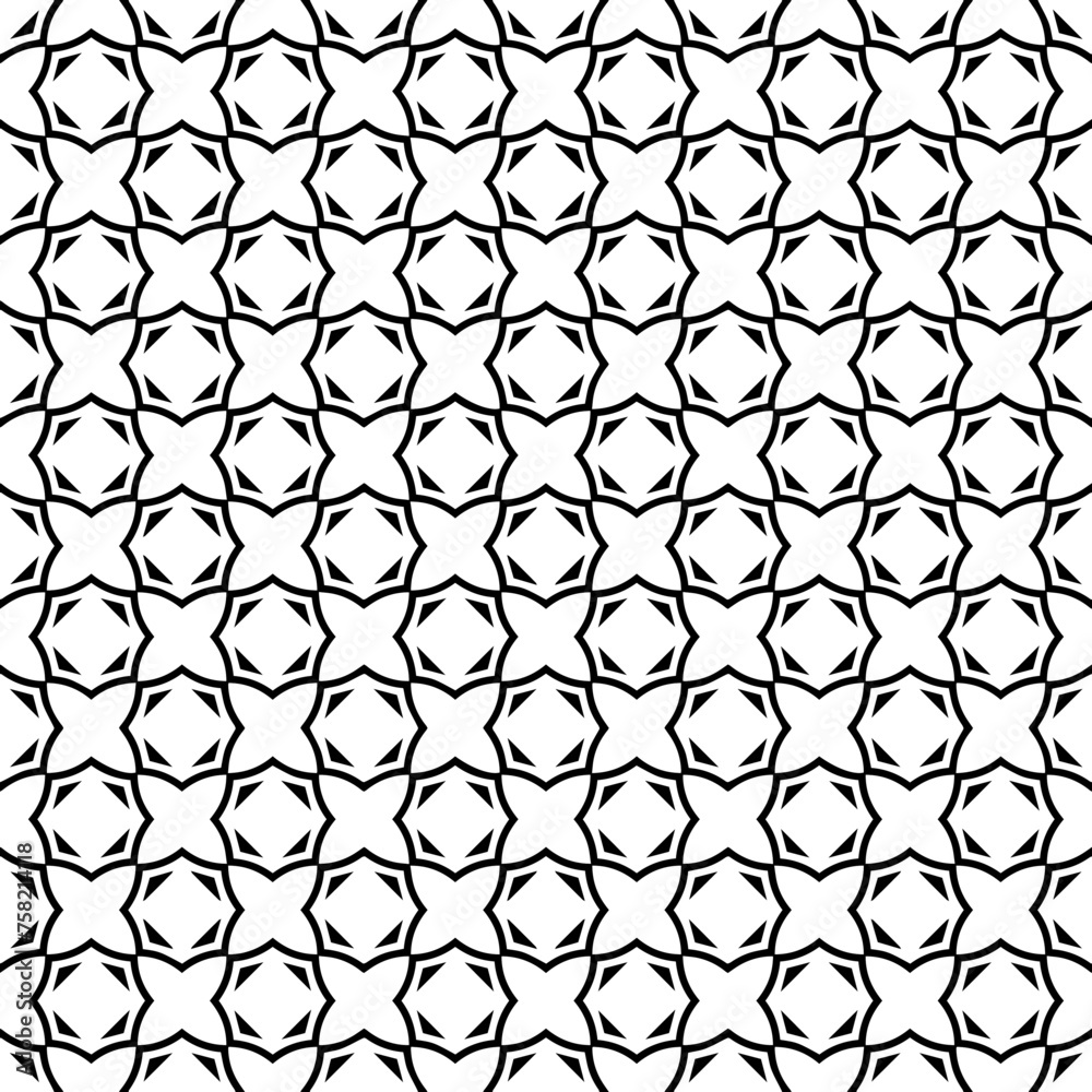 Fototapeta premium Black and white seamless abstract pattern. Background and backdrop. Grayscale ornamental design.