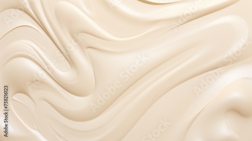 Detailed shot of a cream swirl, perfect for food or dessert concepts photo