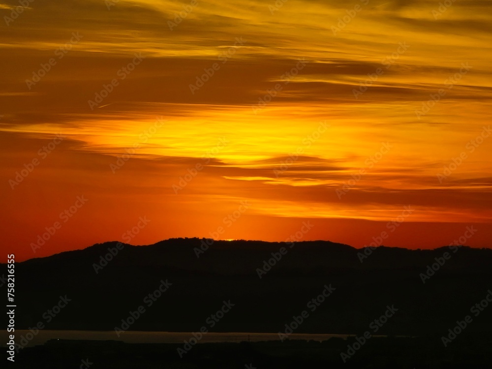 sunset over the mountains