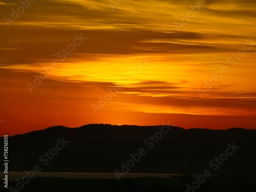 sunset over the mountains