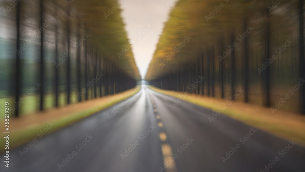 blurred road background, straight road background, for product presentation and showcasing Generative AI