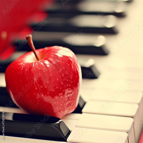 Red Apple on Piano