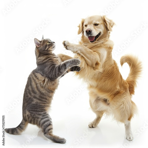 Dog and Cat Playing Together