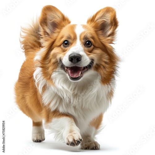 Small Brown and White Dog Running Towards Camera