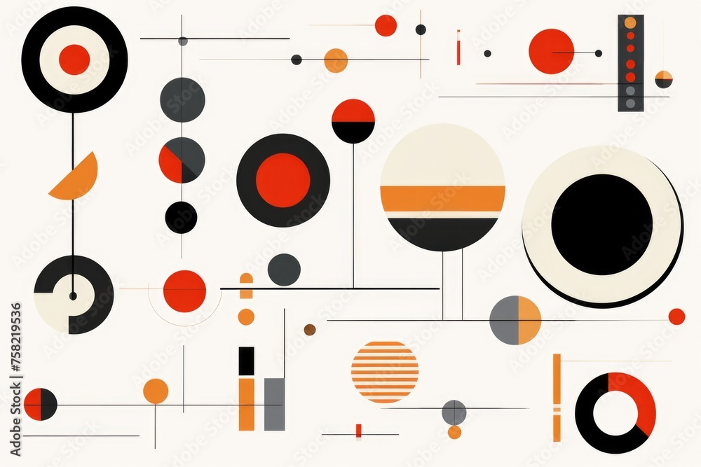 Bright and vibrant circles in black, orange, and red colors. Perfect for design projects and abstract backgrounds Bright and vibrant circles in black, orange, and red colors. Perfect for design projects and abstract backgrounds