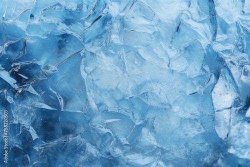 Close up of a blue ice covered surface, ideal for winter or climate change concepts