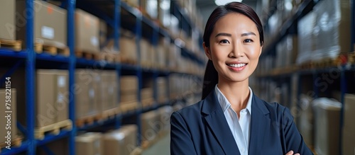 Young Woman Sorting Boxes i...