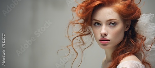 Vibrant Woman with Fiery Red Hair in a Bold Fashion Portrait