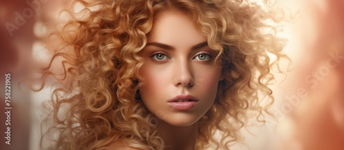 Radiant Female with Flowing Blonde Hair and Captivating Green Eyes - Beauty and Elegance Personified