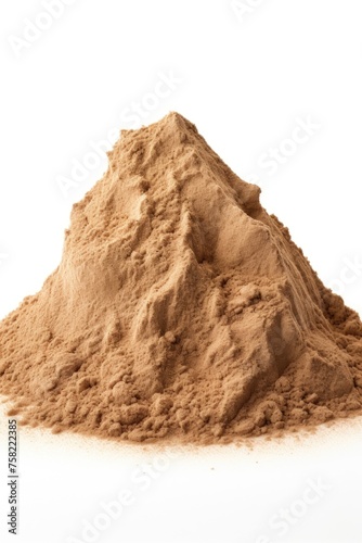 A pile of sand on a clean white background. Perfect for design projects
