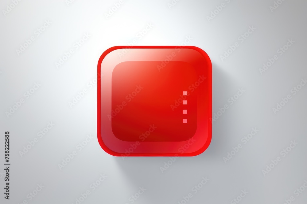 Simple red square button with shadow on gray backdrop, suitable for web design projects Simple red square button with shadow on gray backdrop, suitable for web design projects