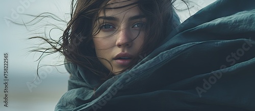 Serene Woman Wrapped in Coz...