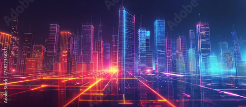 Fototapeta Naklejka Na Ścianę i Meble -  abstract city background with lines