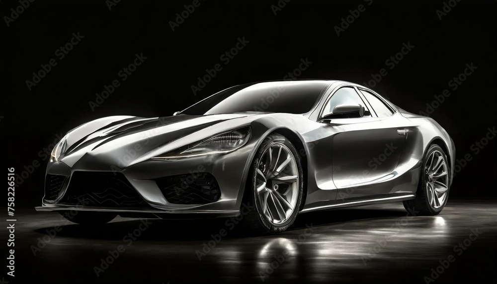 Elegance in the Shadows: Sleek Gray Luxury Car Against a Dark Backdrop - Automotive Excellence Elegance in the Shadows: Sleek Gray Luxury Car Against a Dark Backdrop - Automotive Excellence