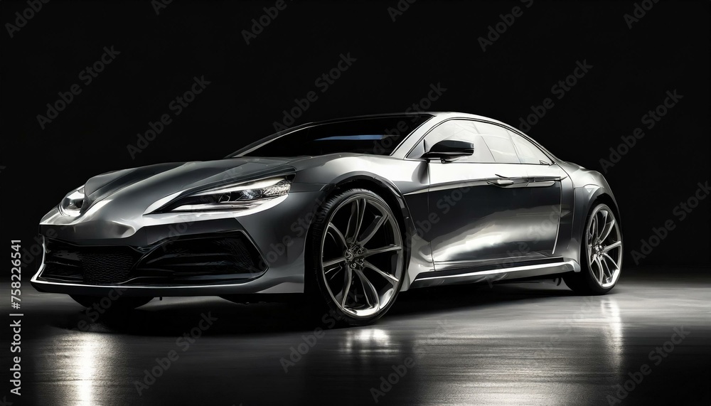 Elegance in the Shadows: Sleek Gray Luxury Car Against a Dark Backdrop - Automotive Excellence Elegance in the Shadows: Sleek Gray Luxury Car Against a Dark Backdrop - Automotive Excellence