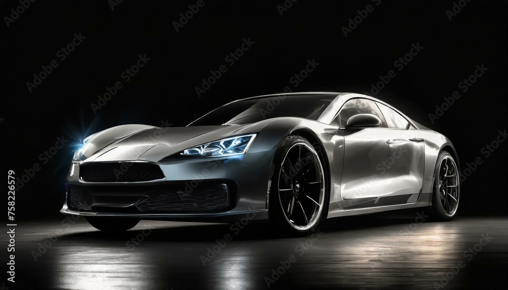 Elegance in the Shadows: Sleek Gray Luxury Car Against a Dark Backdrop - Automotive Excellence Elegance in the Shadows: Sleek Gray Luxury Car Against a Dark Backdrop - Automotive Excellence