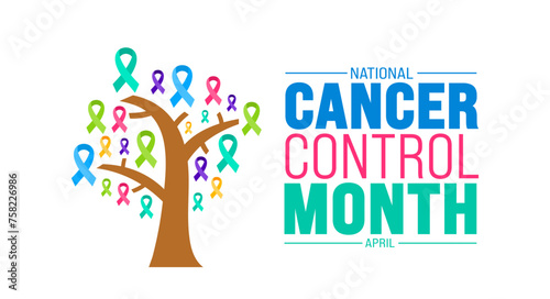April is National Cancer Control Month background template. Holiday concept. use to background, banner, placard, card, and poster design template with text inscription and standard color. vector