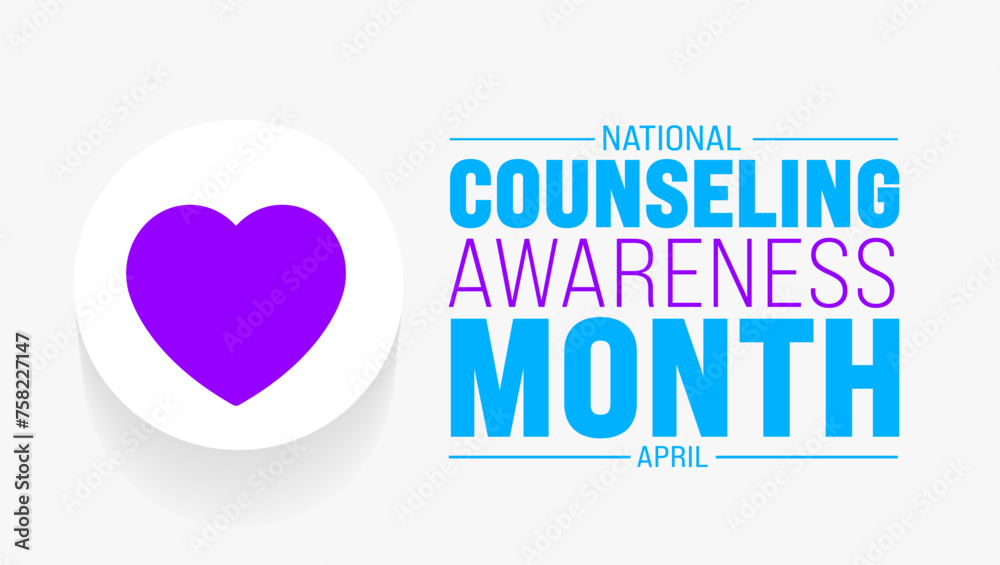 April is National Counseling Awareness Month background template. Holiday concept. use to background, banner, placard, card, and poster design template with text inscription and standard color. vector