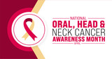April is National Oral, Head, and Neck Cancer Awareness Month background template. Holiday concept. use to background, banner, placard, card, and poster design template with text inscription