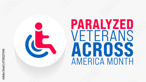 April is Paralyzed Veterans Across America Month background template. Holiday concept. use to background, banner, placard, card, and poster design template with text inscription and standard color.