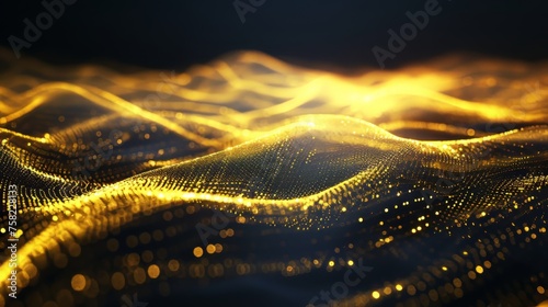 Golden wave of light on black background © nazariykarkhut