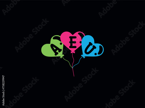 Initial AEU Balloon Logo Art photo