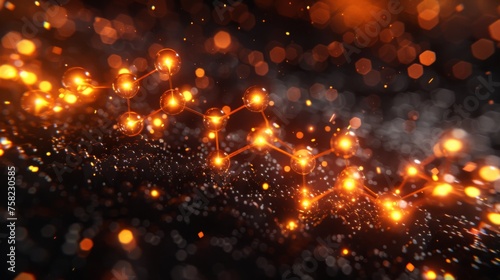  a close up of an orange and black background with a bunch of orange and yellow lights in the middle of it.
