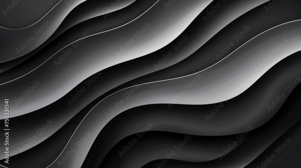 Soft wavy stripes in black and white digital art design. Alternating black and white pattern for minimalist abstract decor. Elegant monochrome waves in a contemporary art style. Soft wavy stripes in black and white digital art design. Alternating black and white pattern for minimalist abstract decor. Elegant monochrome waves in a contemporary art style.