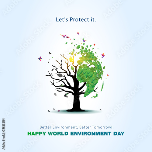Vector illustration of World environment day 2024 theme. Greener Future. Environment safety conservation awareness concept.