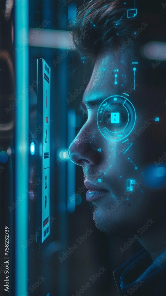 Obraz premium Biometric access control system for enhanced security and authentication