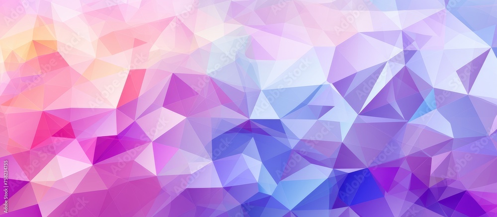Abstract colorful geometric pattern with triangles on a light purple background. Abstract colorful geometric pattern with triangles on a light purple background.