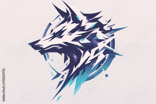 wolf face logo design template © Wemerson