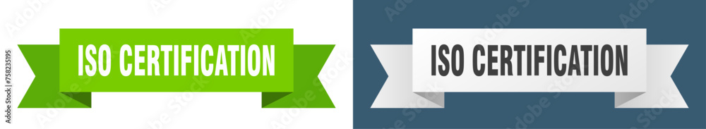 iso certification ribbon. iso certification isolated paper sign. banner iso certification ribbon. iso certification isolated paper sign. banner