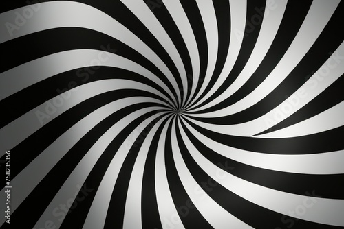 Black and white spiral design against black and white backdrop
