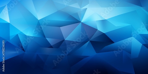 Deep Blue Geometric Facets Abstract Background
