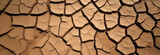 Panorama. Dry and cracked land, dry due to lack of rain. Effects of climate change such as desertification and droughts
