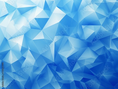 Crisp Blue Geometric Background with Abstract Polyhedral Shapes