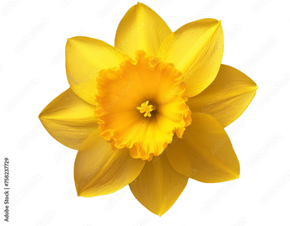 Close-up of yellow daffodil flower petals and wreath on transparent background in PNG format (Illustration AI) Close-up of yellow daffodil flower petals and wreath on transparent background in PNG format (Illustration AI)