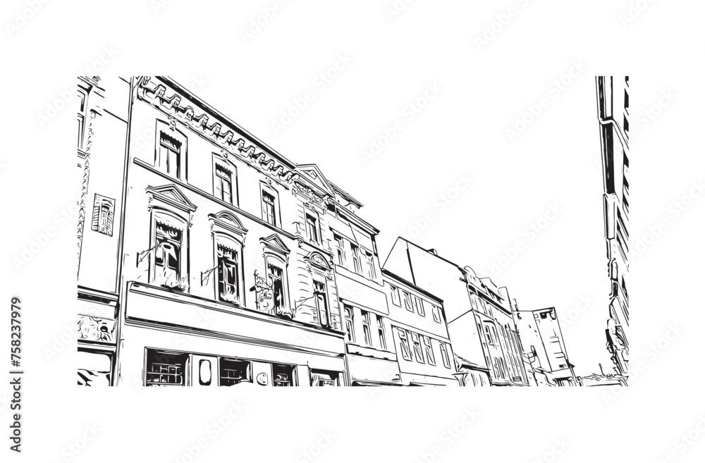 city of krefeld germany. Hand drawn sketch illustration in vector. city of krefeld germany. Hand drawn sketch illustration in vector.
