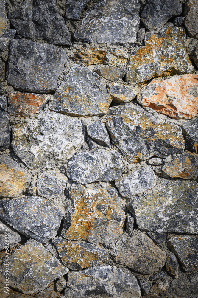 old wall of stone shell rock of arbitrary shape. isolated image 1