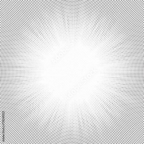 Halftone gradient sun rays pattern. Abstract halftone vector dots background. monochrome dots pattern. Vector background in comic book style with sunburst rays and halftone. Retro pop art design.	